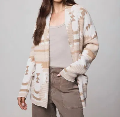 Splendid Aztec Shawl Collar Cardigan In Burnt Orange In Neutral
