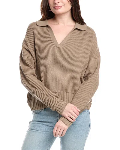 Splendid Cj Polo Sweater In Brown