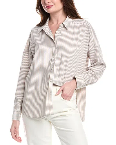 Splendid Cj Poplin Linen-blend Top In White