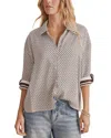 Splendid Clara Printed Button Down Shirt In Gray