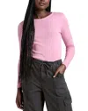 Splendid Long Sleeve Crewneck T-shirt In Cotton Candy