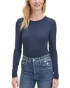 Splendid Long Sleeve Crewneck Tee In Navy