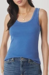 Splendid Fine Rib Scoop Neck Tank In Blue