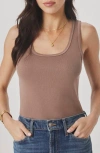 Splendid Fine Rib Scoop Neck Tank In Brown