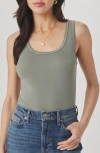 Splendid Fine Rib Scoop Neck Tank In Gray