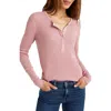 Splendid Classic Thermal Henley In Cotton Candy