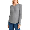 Splendid Classic Thermal Henley In Heather Grey