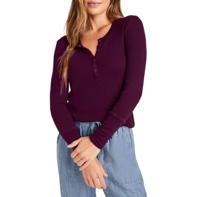 Splendid Classic Thermal Henley In Plum
