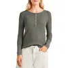 Splendid Classic Thermal Henley In Soft Vintage Olive Branch