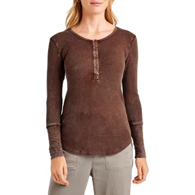 Splendid Classic Thermal Henley In Spice