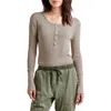 Splendid Thermal Forever Henley Top In Tawny In Tawny