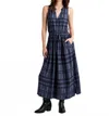 Splendid Cleo Plaid Maxi Dress In Navy In Blue