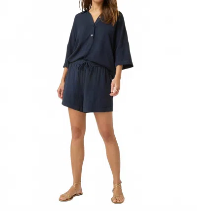 Splendid Coastal Linen Blend Short In Navy In Blue