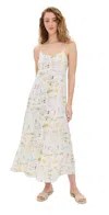 Splendid Coastal Postcard Linen-blend Dress In Stamp Print
