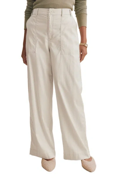 Splendid Colette Wide Leg Stretch Cotton Blend Pants In White