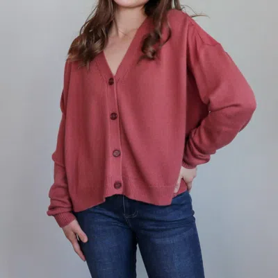 Splendid Corinne Relaxed Fit Cardigan Sweater In Pink