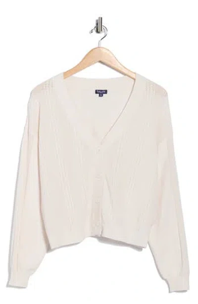 Splendid Cosett Pointelle V-neck Cardigan In White
