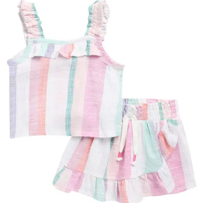 Splendid Babies'  Cotton Candy Tank & Skirt Set In Multi