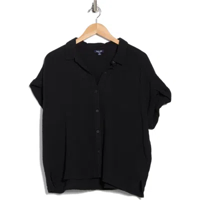 Splendid Cotton Gauze Button-up Shirt In Black