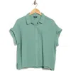 Splendid Cotton Gauze Button-up Shirt In Green