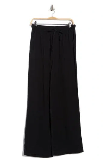 Splendid Cotton Gauze Pull-on Pants In Black