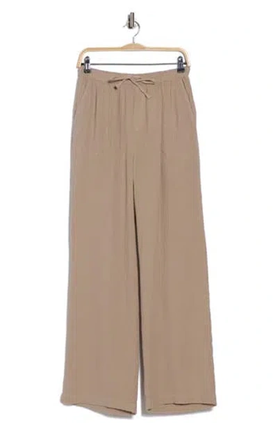 Splendid Cotton Gauze Pull-on Pants In Sand