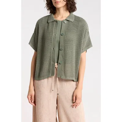 Splendid Cotton Mesh Polo In Green