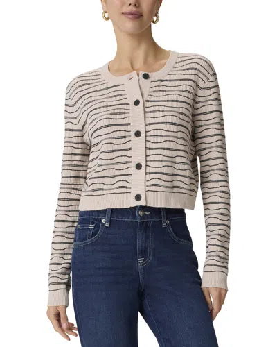 Splendid Crew Stripe Cardigan In Neutral