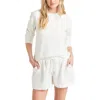 Splendid Supersoft Pullover Sweatshirt In White