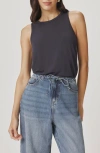 Splendid Bamboo Blend High Neck Tank Top In Lead In Black