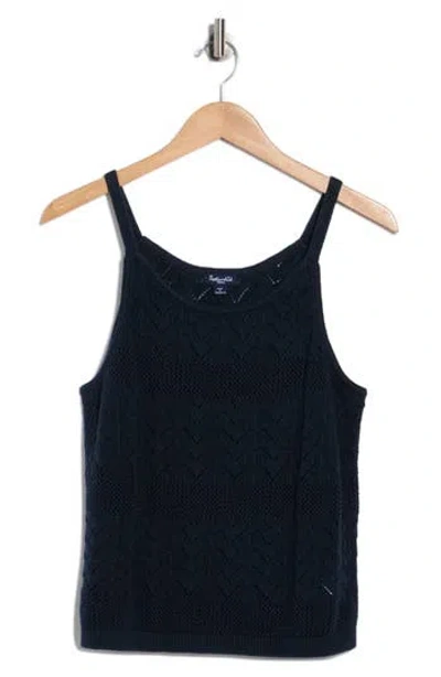 Splendid Crochet Sweater Tank In Black