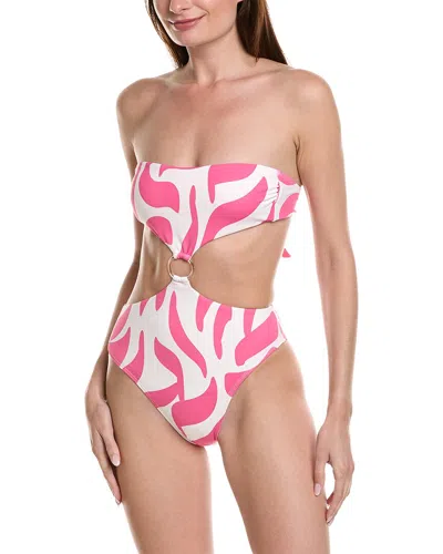 Splendid Cutout Waist One-piece In Pink