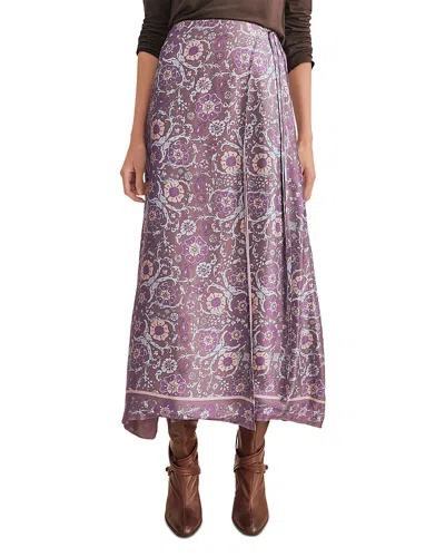 Splendid Cyrus Tie Side Midi Skirt In Purple