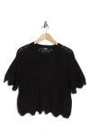 Splendid Dallas Open Stitch Sweater In Black