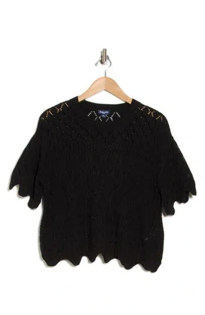 Splendid Dallas Open Stitch Sweater In Black