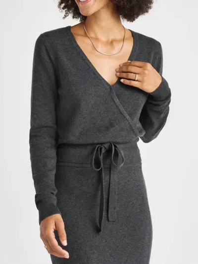 Splendid Dana Wrap Sweater In Charcoal In Pink