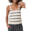 Splendid Daphne Stripe Sweater Tank In Moonstone/lead