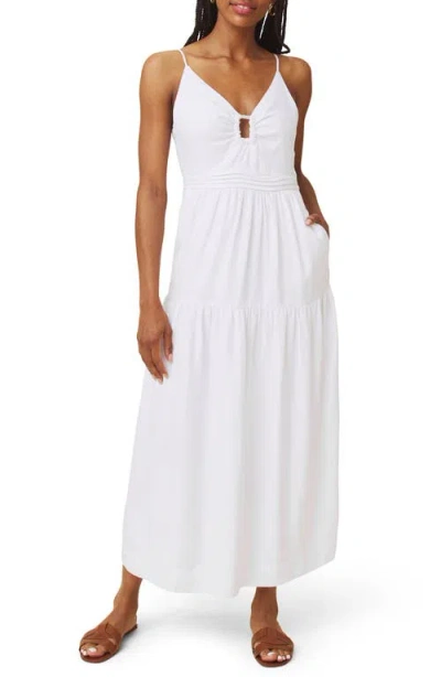 Splendid Darcy Sleeveless Tiered Maxi Dress In White