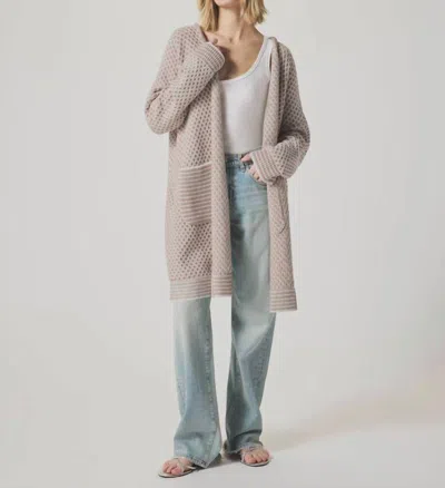 Splendid Davina Sweater Cardigan In Fawn/white In Multi