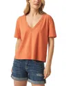 Splendid Dawn Crochet Trim Tee In Orange