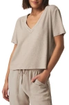 Splendid Kacey Crochet V-neck T-shirt In Brown