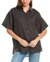 Splendid Dawson Linen-blend Button-down Shirt In Grey