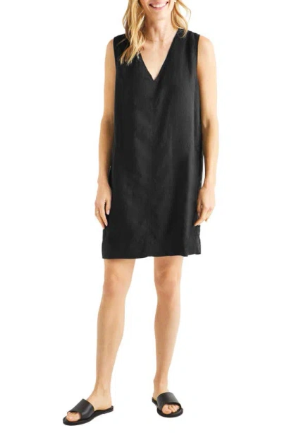 Splendid Dawson Linen Blend Minidress In Black