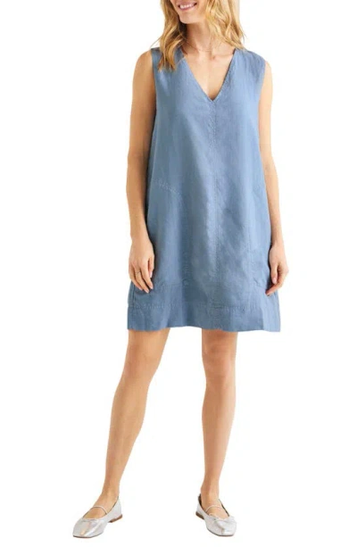 Splendid Dawson Linen Blend Minidress In Sky Blue