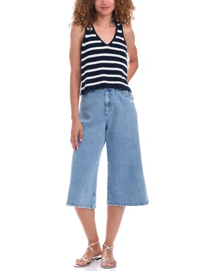 Splendid Deirdre Sweater Tank Top In Navy/white In Black