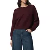 Splendid Delaney Crewneck Cotton Blend Sweater In Brown