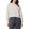 Splendid Delaney Crewneck Cotton Blend Sweater In White