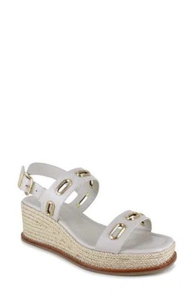 Splendid Denny Slingback Espadrille Wedge Sandal In White Sand