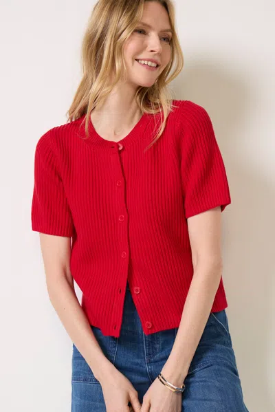 Splendid Devon Ss Cardigan In Red