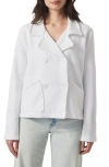 Splendid Diana Double Breasted Cotton French Terry Blazer In White
